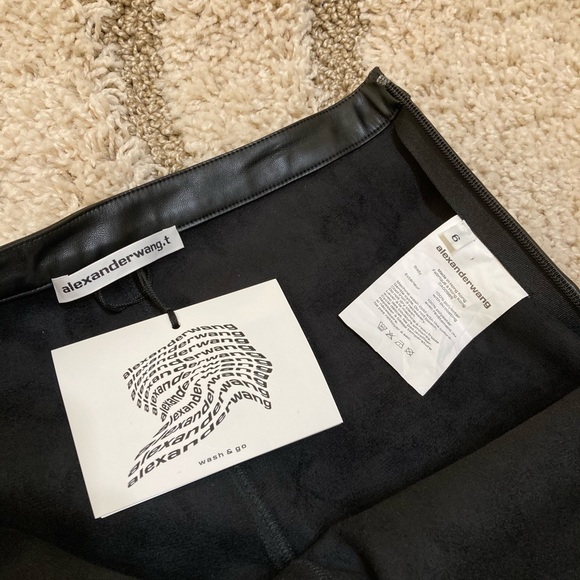 SOLD. NWT Alexander Wang Stretchy Washable Faux Leather Button Pant - Picture 6 of 6